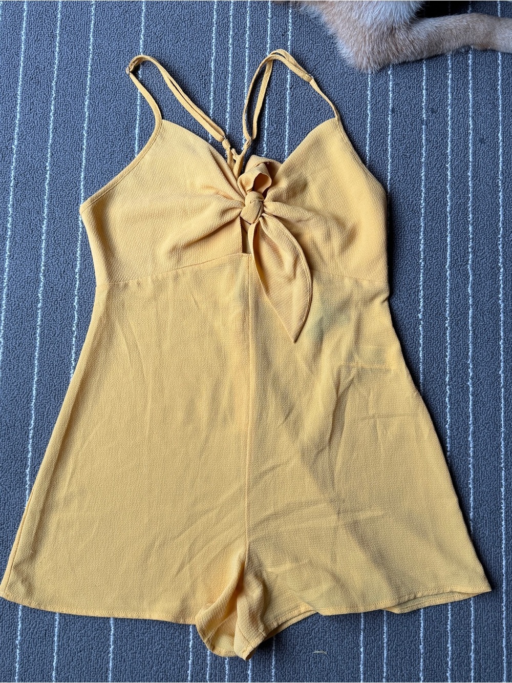 Yellow Knot Front Romper